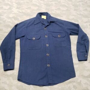 True Vintage Shirt Mens Medium Blue Long Sleeve Button Up
